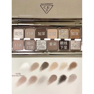 Knock All-Match!3CE Twelve-Color Eyeshadow Palette raw nuetrals Cement Palette Daily European Americ