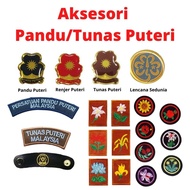 Aksesori Lencana Pandu Puteri Tunas Puteri/ Accessories Badges Pandu Puteri / Uniform Persatuan Seko