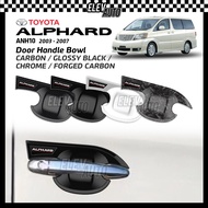 Toyota Alphard ANH10 2003 - 2007 Door Handle Bowl Trim Carbon Chrome Black Garnish Accessories Bodyk