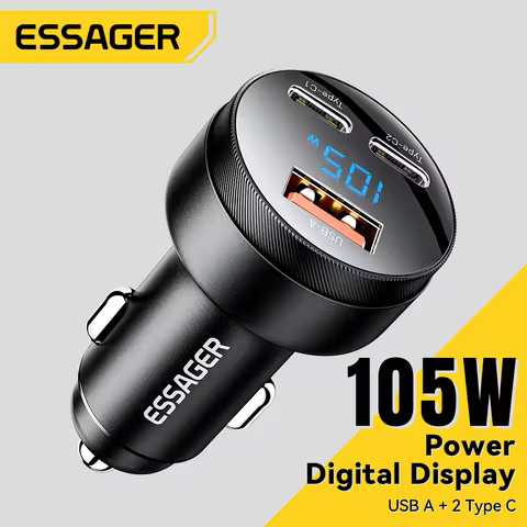 Essager 105W USB Car Charger Quick Charge 4.0 QC4.0 QC3.0 QC SCP PPS PD USB Type C Fast Charging For