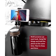 Perodua Alza Car Backseat 2 in 1 Headrest Hook and Phone Holder
