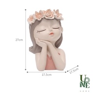 UoneHome พร้อมส่ง  ♥ H082 รูปปั้นกระถางดอกไม้นางฟ้า ขนาดใหญ่ สไตล์โมเดิร์น กระถางไม้อวบน้ำ แจกันดอกไม้ แต่งสวนน่ารัก รูปปั้นเรซิน