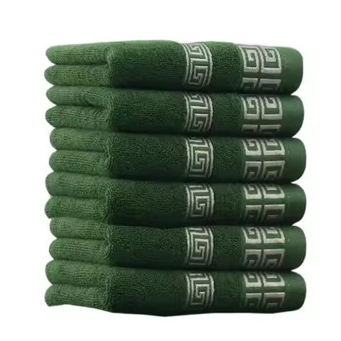 1/4/6PCS 100% Cotton Green Towels Set 34x74cm 70x140cm Embroidered Hotel Bath Towels For Adult Quick