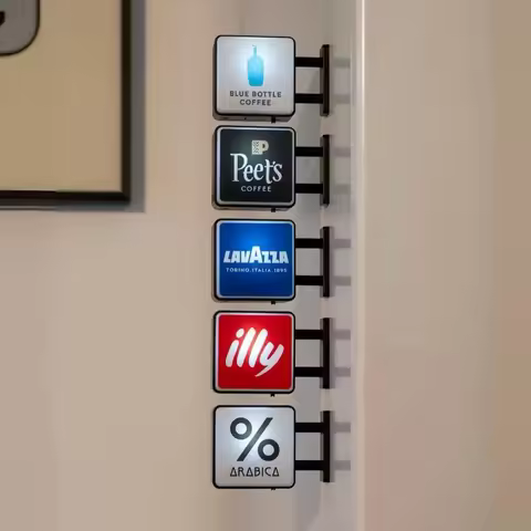 World Classic Coffee Brands Light Sign Refrigerator Magnet Coffee Machine Decor Lavassa Coffee Illy 