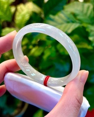 冰種 緬甸翡翠 A玉 玉鐲 • 冰玻種天空藍翡翠福鐲