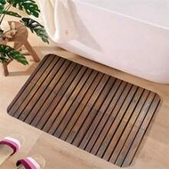 1pc Super Absorbent Diatomaceous Earth Bath Mat, Modern Dark Brown Wood Grain, Quick Drying Carpet, 