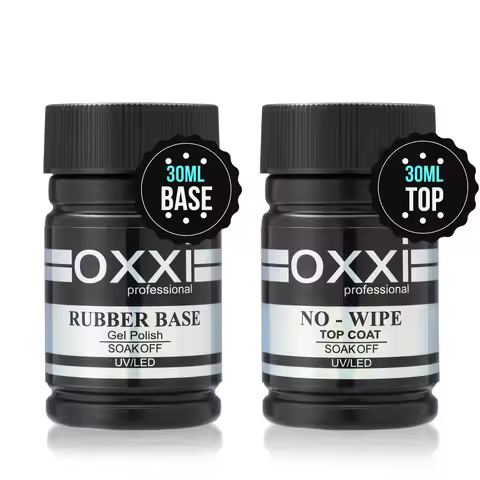 OXXI 30ml Thick Rubber Base Gel Polish High Gloss No Wipe Top Coat UV Varnish for Nail Semipermanent