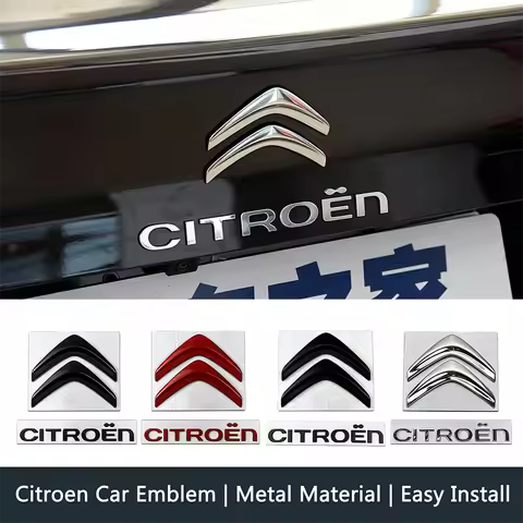 3D Metal Citroen Car Rear Emblem Set Steering Wheel Badge for C2 C3 Aircross C4 C5 Berlingo Xsara Pi
