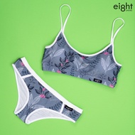 Ei8ht UNDIES || Women's Underwear SET / Women'S Swimwear SET - STRAP Top + BRIEF Pants - FLORAL FLOR
