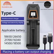(rain)  Battery Charger Portable Charger USB Type-C Input Output 5V 1A Fast Charger for Cell Phones 