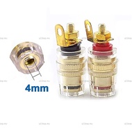 2PCS M4 Banana Connector 4mm Thread Amplifier Speaker Spade Terminal Binding Post Banana Plug Socket
