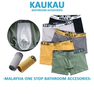 KAUKAU 5Pcs Men Boxer Men Underwear Cotton Bamboo Peninju Sukan Luar Seluar Lelaki Dalam Lelaki Hell