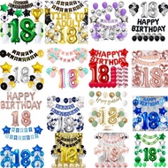 (SG Seller) 18th Birthday Decoration, 18th Birthday, 18 Years Old, 18 Balloon Happy Birthday Set