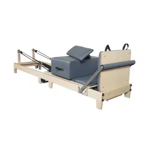 YTYIN High Quality Folding Pilates Reformer Maple Wood Folding Pilates Reformer Home Use Folding Pil