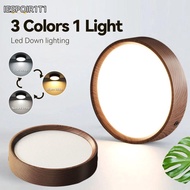 IESPOIR1T1 LED Ceiling Light,  Wood Grain Ultra Thin Circular Ceiling Lamp, Home Decor Modern 3 Colo