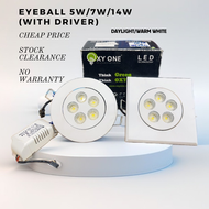 [CLEAR STOCK PRICE]OXY ONE 5W/7W/14W LED Eyeball Cast Iron NO WARRANTY Daylight/Warm White Downlight Round/Square