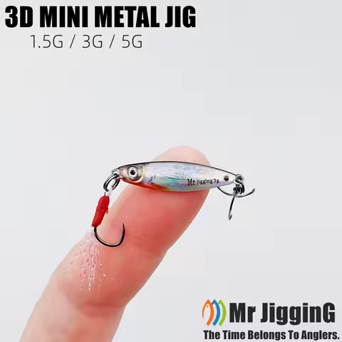 Mr JigginG 5pcs 1.5/3/5g 3D Mini Lure Metal Cast Jig Spoon Jigging Pesca Fish Micro Fishing Lure Art