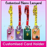 Customised Name Card Holder with Lanyard and Charms, Birthday Goodie Bag, Ezlink Access Card Pokemon