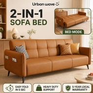 Urban Wave Foldable Sofa Bed | 2/3 Seater Adjustable Fabric Sofa | Soft Touch | Converts to Bed (200