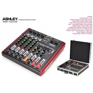 Mixer Ashley Focus-400 4 Channel Efek Reverb Phantom Koper Original