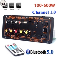 BP D100 D300 600W Bluetooth Audio Amplifier Board D100 Subwoofer Dual Microphone AMP Module 12V 24V 
