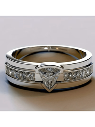 時尚方形鑽石男戒指,婚戒