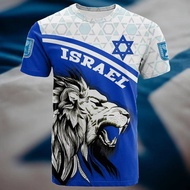 New Fashion Israel National Emblem Flag 3D Print T Shirt For Men Clothing Daily Casual Street Hip Ho