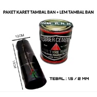 Tire patch glue package + tire patch rubber