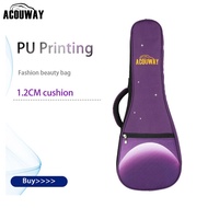 Acouway concert 24 inch tenor 26 inch Ukulele Bag case With 12 mm Padding  PU printing design