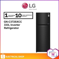 LG 2 Door Fridge Black Steel Inverter Refrigerator (333L) GN-C372SXCC