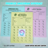 CETAK PROMISE ANGSURAN KOPERASI HARIAN ISI 100 LEMBAR