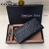 Coach long wallet men fashion embossed zipper wallet gift box minimum discount 74918 in stock