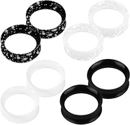 2/8Pcs Silicone Gauges for Ears 00G-25mm Flexible Ear Tunnels Gauges Double Flared Ear Gauges Hypoal