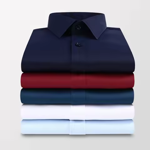 Plus Size 5XL 6XL 7XL 8XL Men Solid Color Business Shirt Fashion Casual Slim White Long Sleeve Shirt