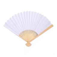 Large Medium Small Size Blank Paper Fan All White Paper Fan Rice Paper Fan Painting Paper Fan Advert