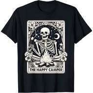 Happy Camper Card Skeleton Camper Camping Halloween T-Shirt
