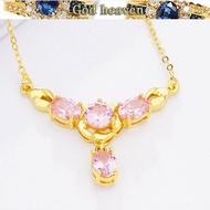 Four oval zircons 916 916gold necklace