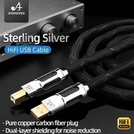 ATAUDIO HiFi Pure Silver USB Audio Cable Type A-B DAC Cable High Quality USB A-C C-B C-C Cable for H