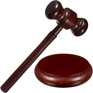 GLEAVI Gavel and Sound Block Mini Hammer：1 Set Judge Hammer Wooden Playset Wood Base Gavel Wooden Ju