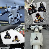 Suitable for Honda PCX160 150 NS125LA Click 125i 150i V2 V3 BEAT Vario Wave110 Motorcycle Waterproof and Sunscreen Personalized Decorative Reflective  Decals Sticker Accessories