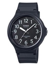 【幸福媽咪】CASIO 公司貨 超輕薄 大表面指針橡膠錶帶 男錶 黑面x白數字 石英錶 MW-240-1B