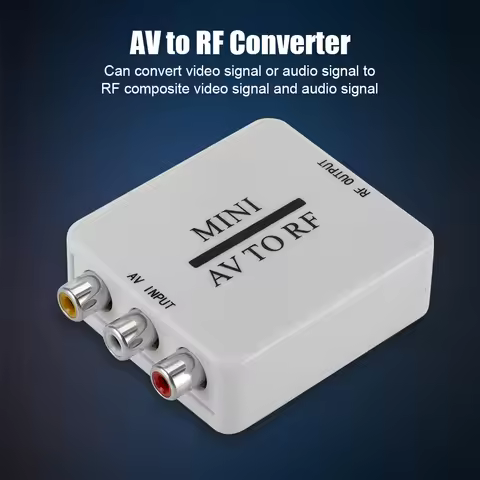 Portable AV To RF Mini HD Video Converter Multi-functional Classic Texture Adapter Box RF Amplifier 