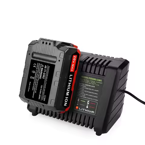 Fast Charger Replacement For Porter Cable 20V Max Lithium-Ion Battery And Black & Decker 20V Lithium