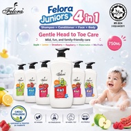 Felora Junior Kids Head To Toe 4 In 1 Shampoo Conditioner Face Body Wash 750ml Syampu Kanak Kanak
