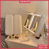 3 Modes Rechargeable LED Desk Mirror Vanity Mirror With Lights Makeup Mirror Touch Control Adjustabl
