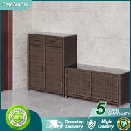 Shoe Cabinet Storage Cabinet Balcony Outdoor Sunscreen Waterproof Shoe Storage Cabinet Rattan Large 