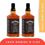 Jack Daniels 1L, Set of 2, FREE Shot Glass