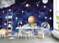 Custom 3d Wallpaper Murals Hand Painted Universe Galaxy Planet Children's Room Bedroom Background Wall 3d Wallpaper Wall Paper Bedroom Waterproof