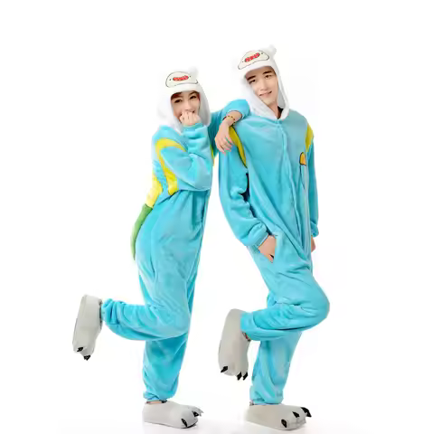 Cartoon Adventure Time Finn Jake Onesies Pyjamas Anime Cosplay Costume Flannel Jake Sleepwear Pajama