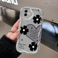 YIWESAN Casing Hp Samsung Galaxy A04 A04E M04 F04 Case Pola bunga cinta Jelas Silikon tahan guncanga